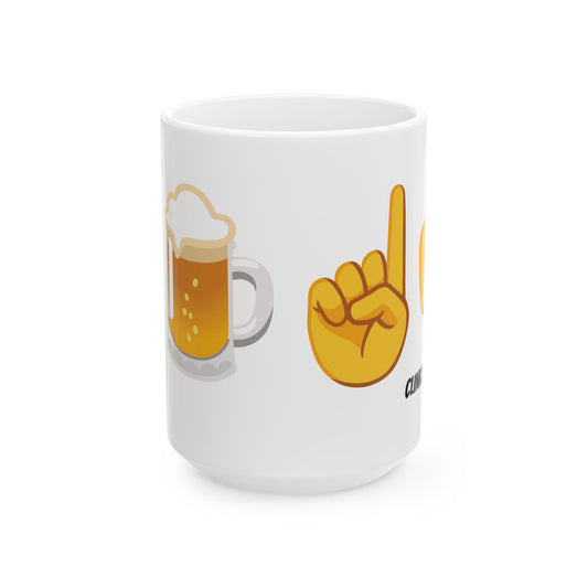 Beer Emoji Mug — Funny Cheers Coffee Cup for Beer Lovers