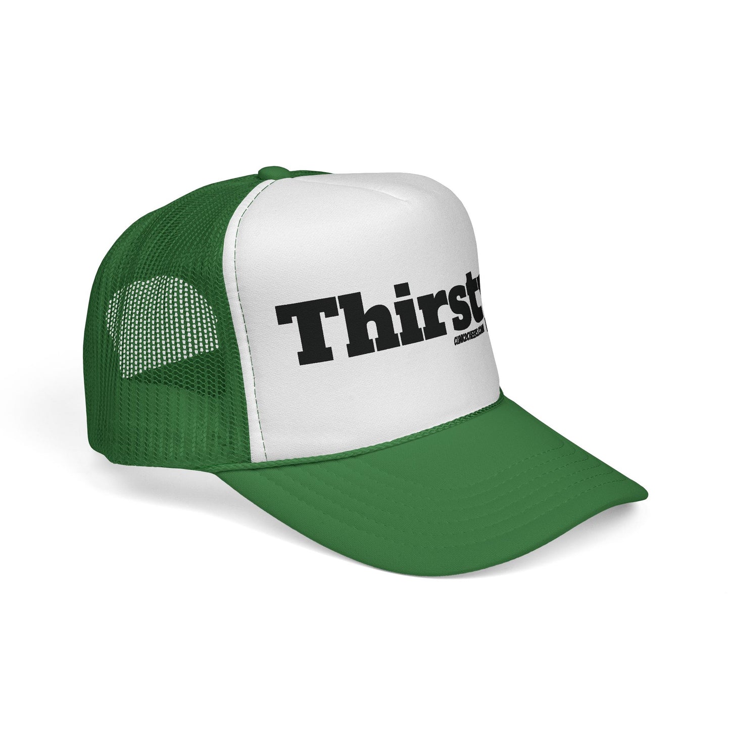 Trucker Cap — 'Thirsty?' Retro Bold Text Mesh Hat