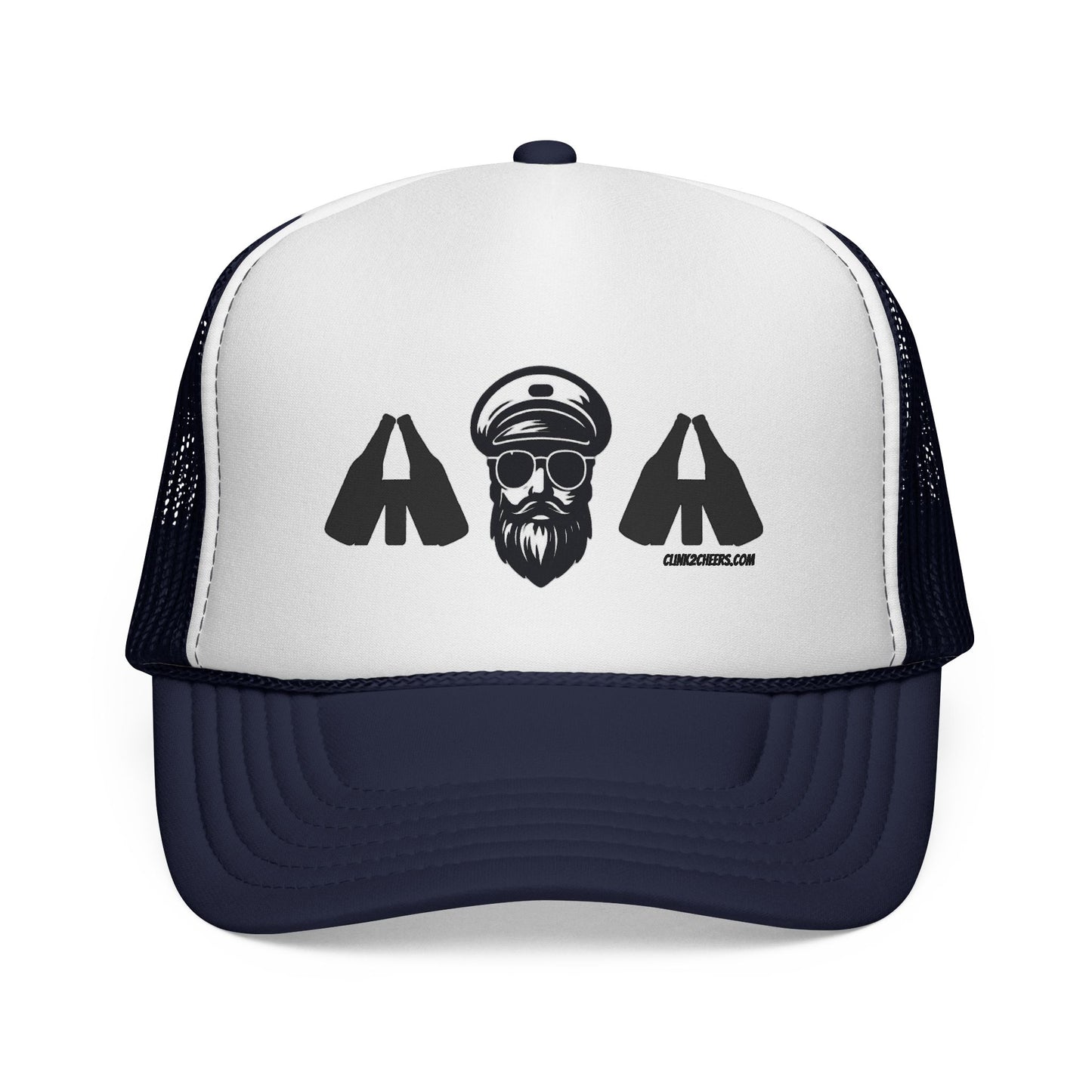 Captain and Fisters Trucker Hat — Bearded Sailor Logo Cap (clink2cheers.com)