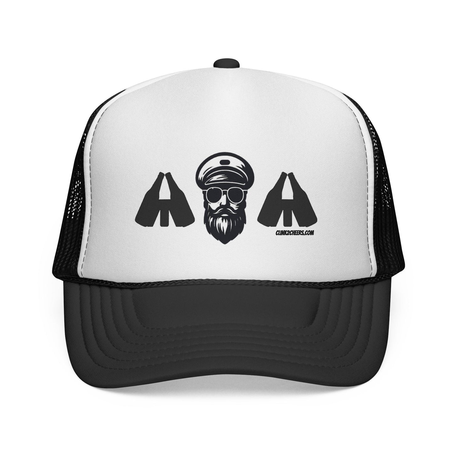Captain and Fisters Trucker Hat — Bearded Sailor Logo Cap (clink2cheers.com)