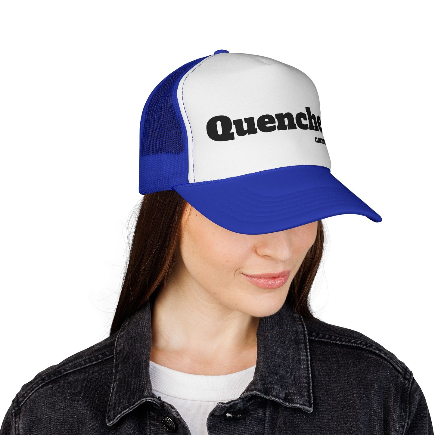 Quenched. Trucker Hat — Bold Retro Logo Mesh Cap