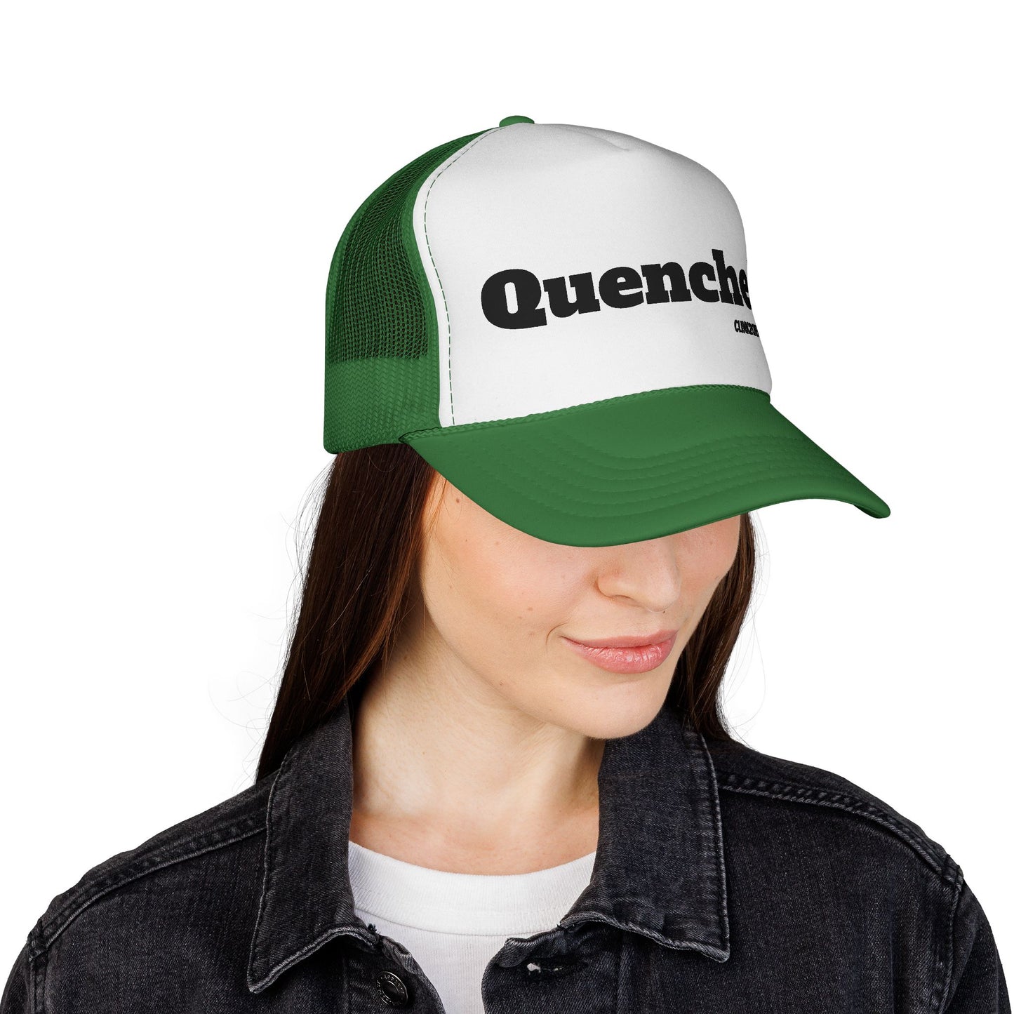 Quenched. Trucker Hat — Bold Retro Logo Mesh Cap