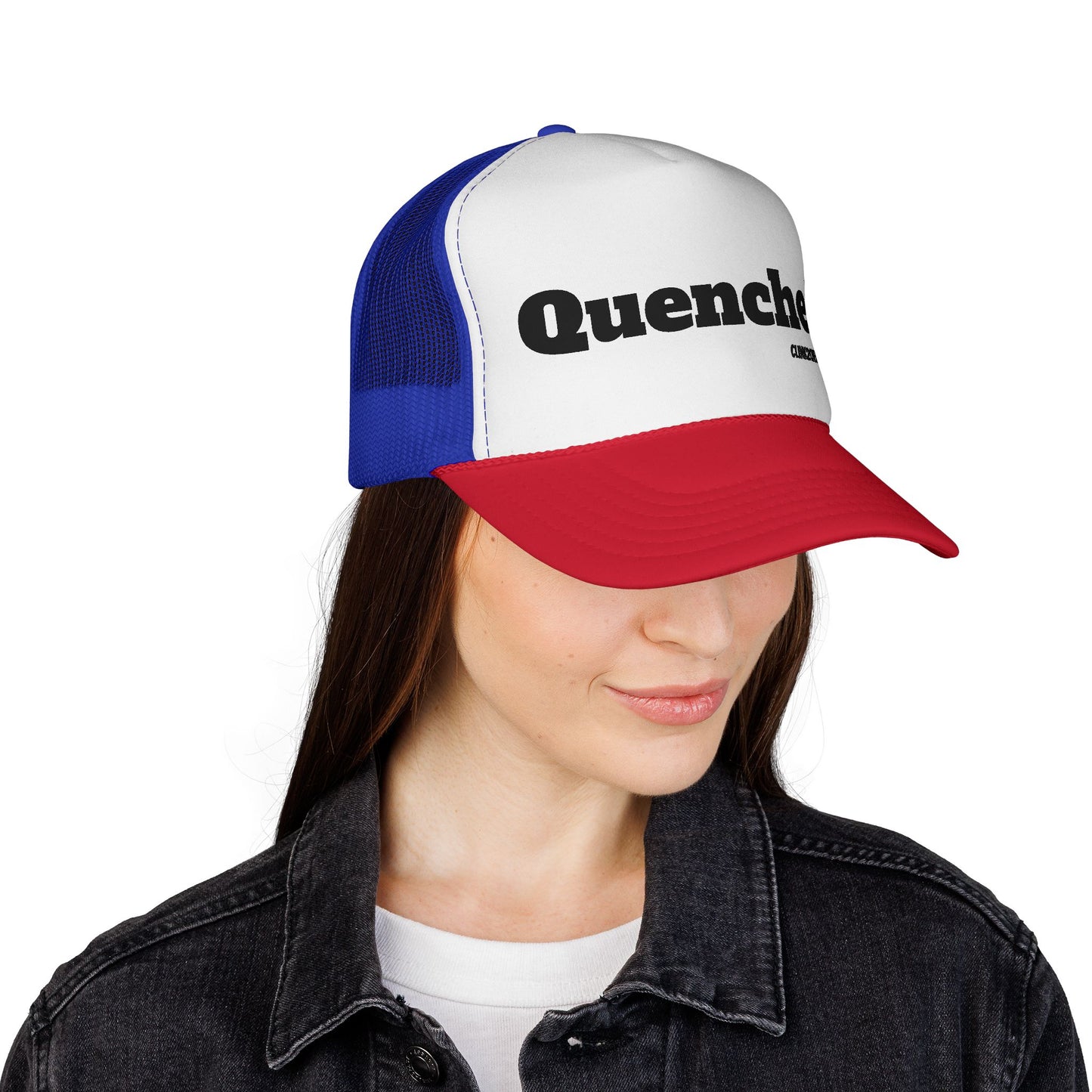 Quenched. Trucker Hat — Bold Retro Logo Mesh Cap