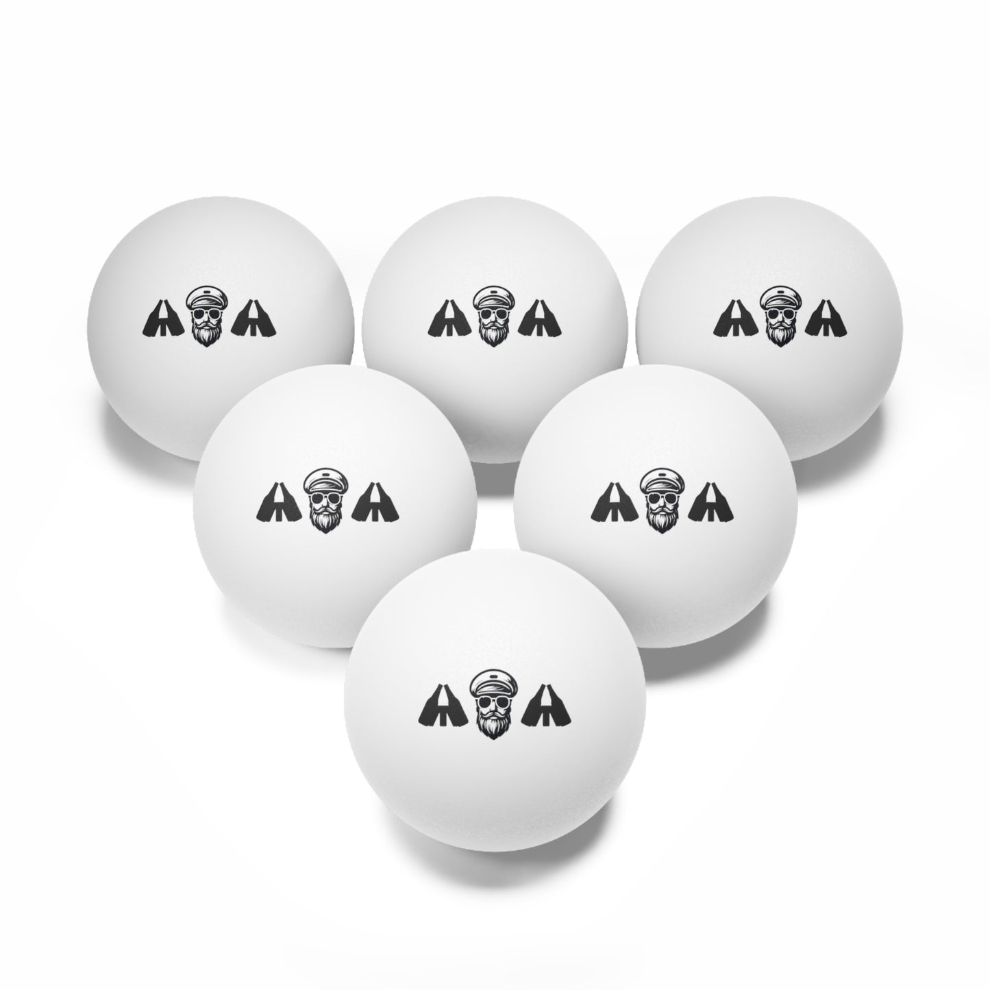 Captain Skull Ping Pong Balls — Set of 6 Branded Table Tennis Balls