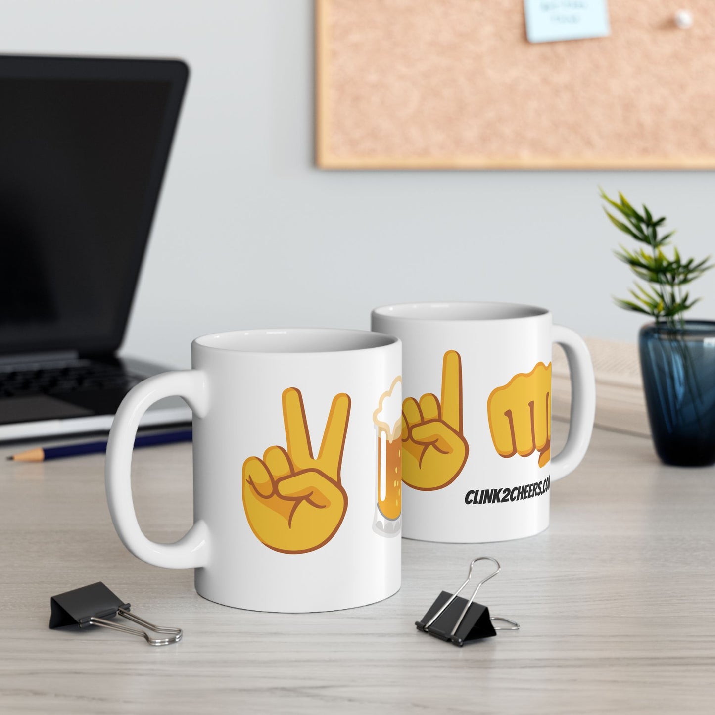 Beer Emoji Mug — Funny Cheers Coffee Cup for Beer Lovers