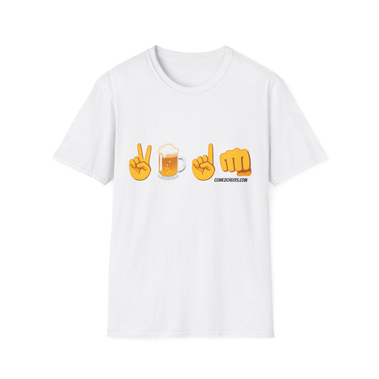 '2 Beers 1 Fist' Emoji Graphic Tee — Funny Bar Night Shirt