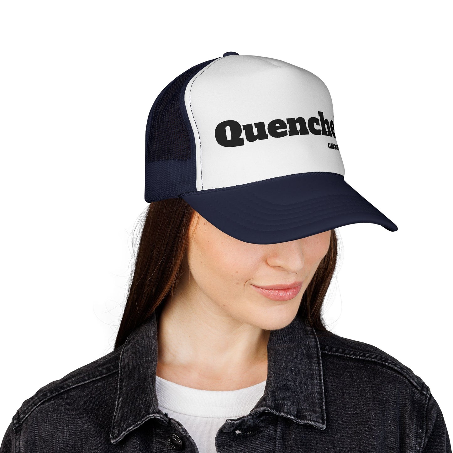 Quenched. Trucker Hat — Bold Retro Logo Mesh Cap