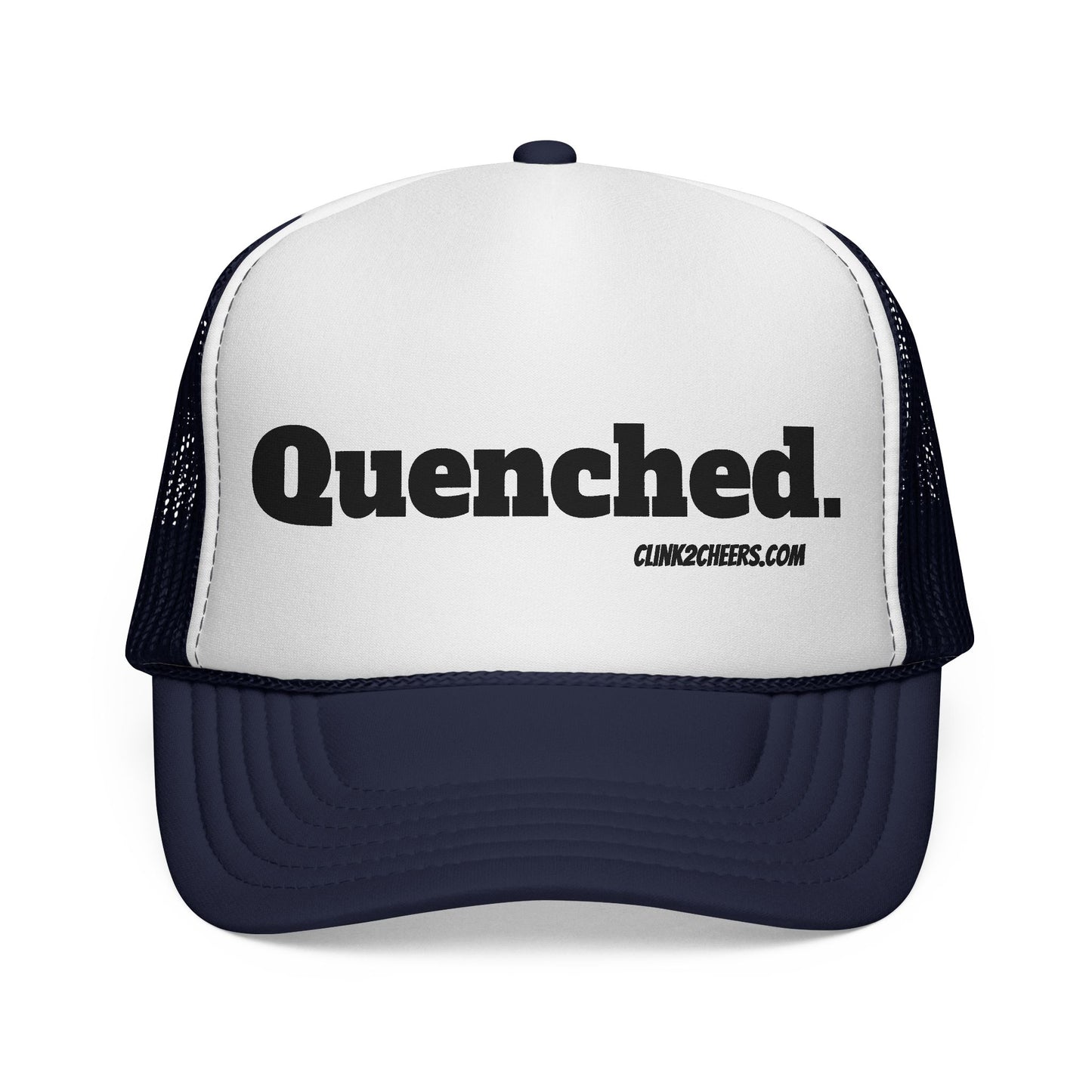 Quenched. Trucker Hat — Bold Retro Logo Mesh Cap