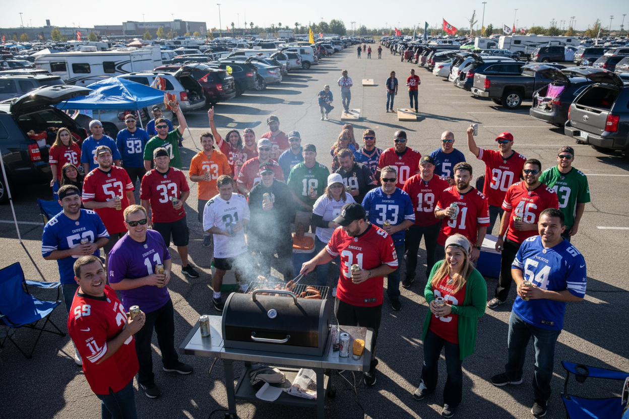 Football Fans Tailgating